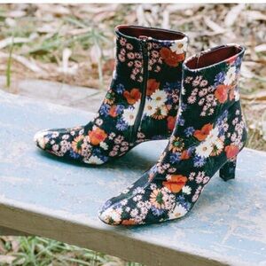 STAUD Floral Ankle Boots - Multicolor
